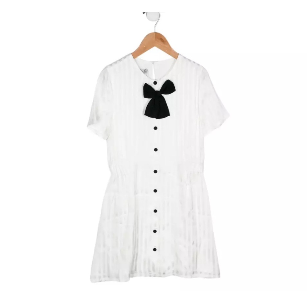 Christian Dior * Girls White Dress with Black Bow